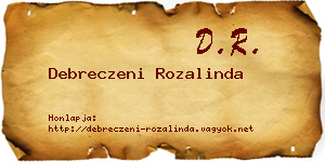 Debreczeni Rozalinda névjegykártya